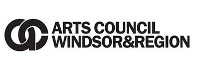 Logo of Arts Council Windsor & Region with a black and white design.
